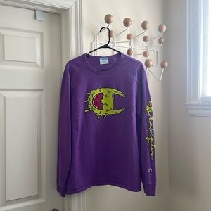 Champion - Long Sleeve Casual Shirt - Purple  - L